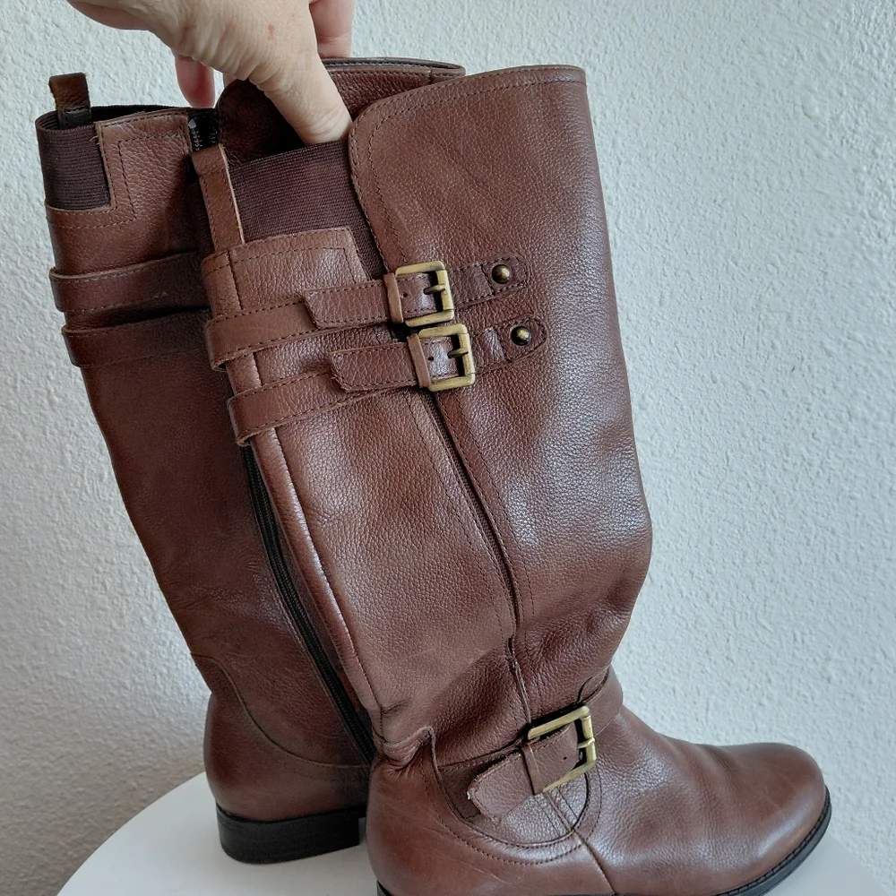 Naturalizer Jessie Knee High Brown  Leather Boots Riding